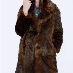 SOLD OUT NWT Zara faux fur coat s brown